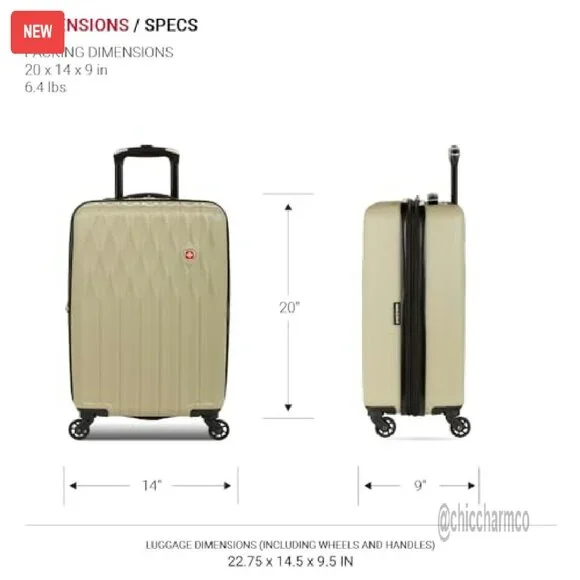 20-Inch Hardside Expandable Carry-On Luggage with Spinner Wheels